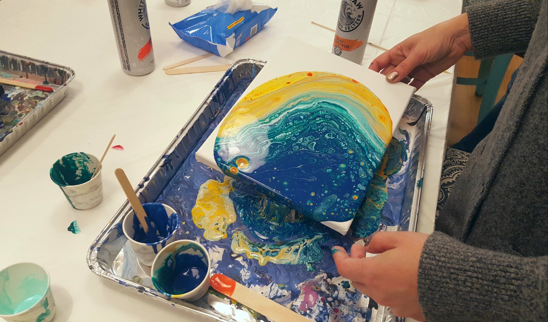 Acrylic Pour Paint Night at Alpha and Omega
