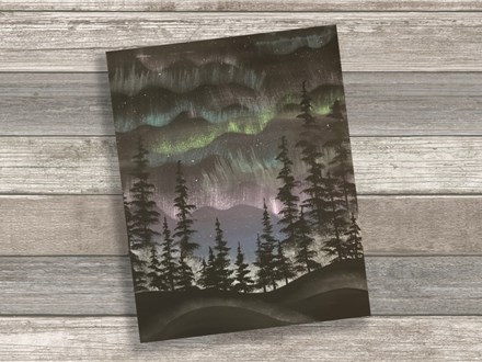 'Northern Lights" 16x20 Canvas Class Ages 10+ 10/18/24