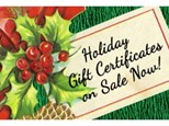 50% off $45 Gift Certificates for Christmas