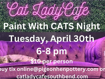 Paint With Cats At The Cat Lady Cafe April 30th