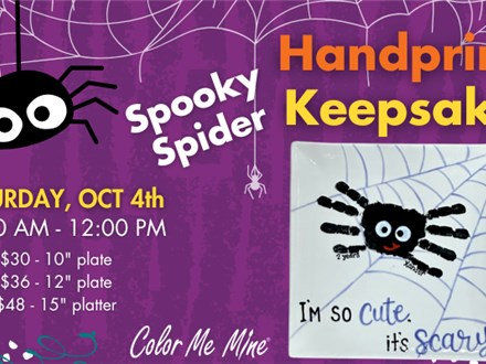 Spooky Spider Handprint Keepsake - October 4