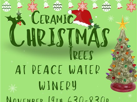 Ceramic Christmas Trees at PEACE WATER WINERY (Carmel)