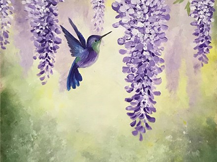 Sweet Wisteria Canvas Paint and Sip
