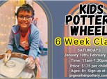 Kids Pottery Wheel-6 Week Class: January 11, 2025