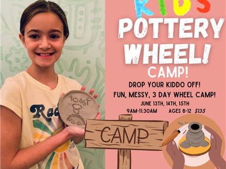 June 13th, 14th, 15th Kids Pottery Wheel Camp 2023