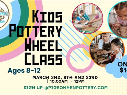 Kids Pottery Wheel Class: March 3 Weeks 