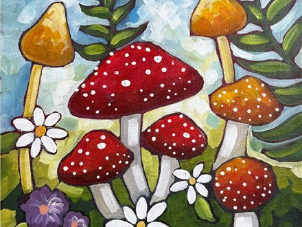 Mushroom Medley Canvas Paint and Sip