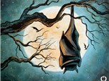 Bat Moon Rising Canvas Paint and Sip