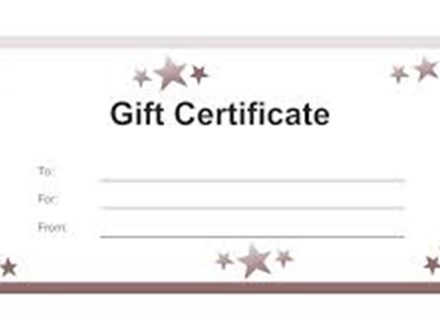 Gift Certificate  ( expires in 5 years )  