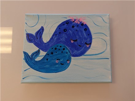 Whale Mommy/ Daddy & Me Canvas Class $40 (age 4 and up)
