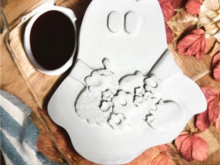 You Had Me at Merlot - Stoneware Clay Ghost Candy Dish- Saturday Sept 6th - $30