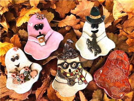 You Had Me at Merlot - Stoneware Clay Ghost Candy Dish- Saturday Sept 6th - $30