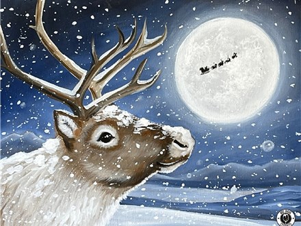 Reindeer Dreams Canvas Paint and Sip