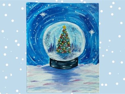 Canvas Painting "Snow Glee Globe" December 23rd,2024 6-8pm