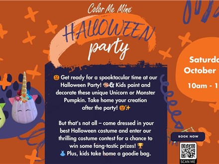 Halloween Party - "Unicorn & Monster Mash Pumpkin" - Saturday, October 26th, 10:00am-noon