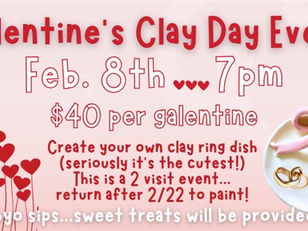 Galentine's Clay Day Event 2/8 @The Pottery Patch