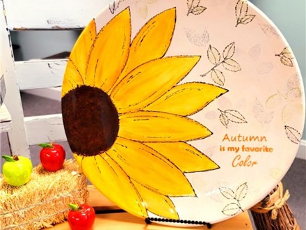 Kids Night Out- Paint a Sunflower Plate Friday November 15th 6pm - 8pm