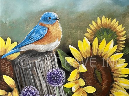 Bluebird of Happiness Canvas Paint and Sip