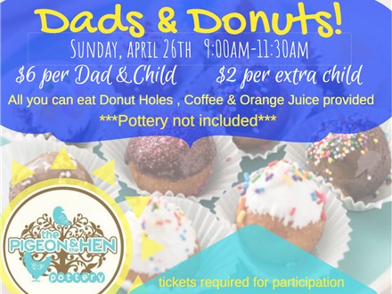 Dads and Donuts Pottery Painting for Mothers Day Gifts!