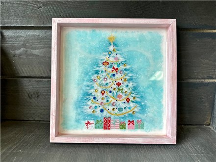 You Had Me at Merlot - Retro Christmas Tree Tray - Wood - Thursday Nov 14th - $34