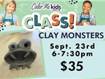 Kids Clay Class - "Clay Monsters" Sept.23, 2025