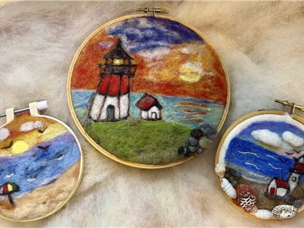 New Offering!!-Needle Felted Beach Sunset-Tuesday, May 28th, 6:30 pm