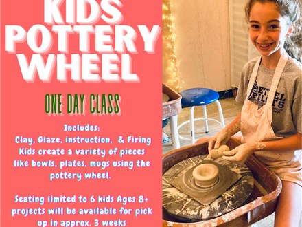 Kids One Day Pottery Wheel Class Saturday 12/31