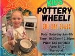 Kids' Pottery Wheel One Day Class Saturday January 4th 2025