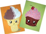 "Kawaii Cupcake/Ice Cream" 8x10 Canvas Class Ages 6+ 9/21/24