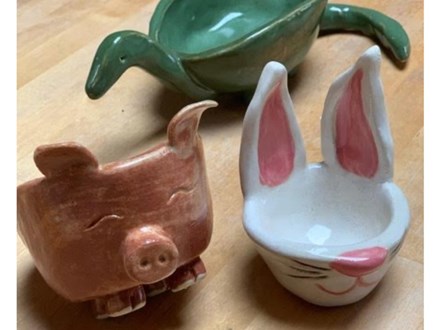 Hand building with Clay - Animal themed pinch pots and planters! 