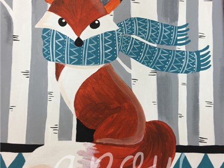 Woodland Fox Canvas Paint and Sip