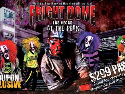 $299 Groupon : Fright Dome入場券Admission Ticket (Weekday Night time, Weekend&PH/平日夜場, 六日及公眾假期)