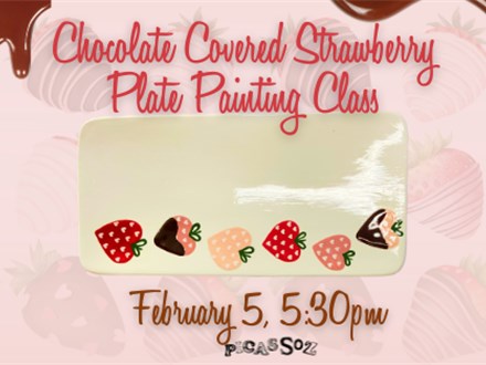 Chocolate Covered Strawberry Plate Painting Class