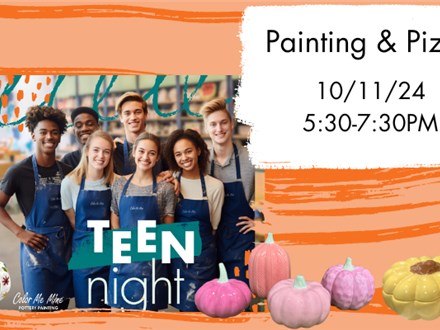 TEEN NIGHT - PUMPKIN PAINTING & PIZZA 10/11/24