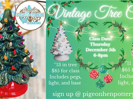 Vintage Tree Painting Class Thursday December 5th 6-8pm