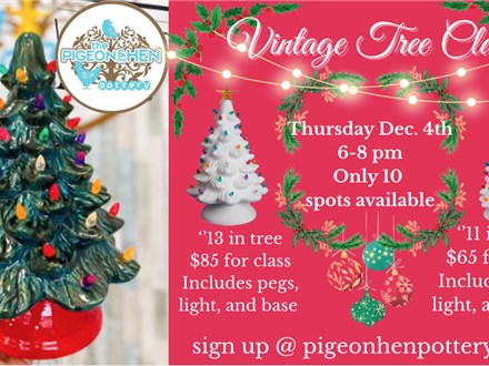 Vintage Tree Painting Class Thursday December 4th 6-8pm