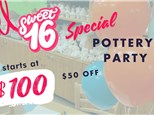 Sweet 16 Pottery Party Special:  August 15-17, 2025