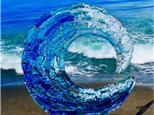 You Had Me at Merlot - Ocean Wave - Fused Glass - Friday July 18th - $40