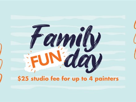 Family Fun Date: Sunday, March 16th- $25 Studio Fee For Up To 4 Painters