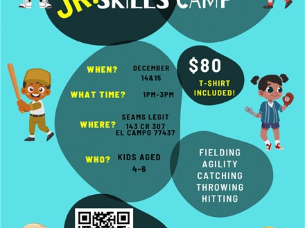 AGES 4-6 JR. SKILLS CAMP - BASEBALL AND SOFTBALL