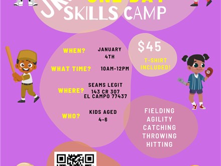 AGES 4-6 JR. SKILLS CAMP - BASEBALL AND SOFTBALL