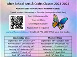 After School Arts & Crafts THURSDAY September 28th- October 26th @6-7:30pm