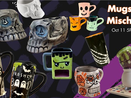 Mugs and Mischief! Halloween Mug Workshop Oct 3 5PM