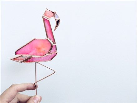 DIY Stained Glass Flamingo