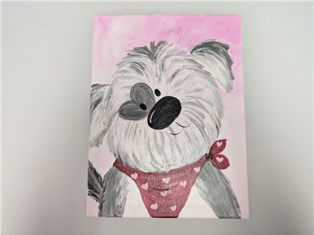 Hot Dog! You're Cute! Kids Canvas Class $25 (age 6 and up)