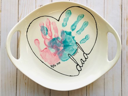 Heart Dad Handprint Platter
