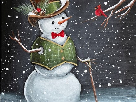  Gentle Snowman Canvas Paint and Sip