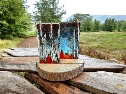 You Had Me at Merlot - Pumpkins and Aspens - Fused Glass - saturday Aug 23th - $54