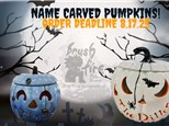 Order Now!- Personalized Name Carved Pumpkin Light Up