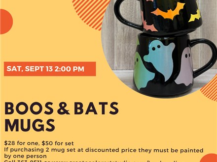 Boos and Bats Mug Painting-Saturday, September 13, 2:00 pm